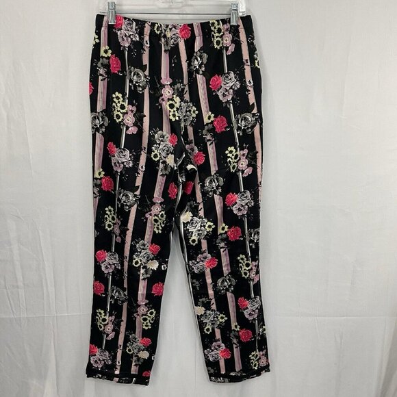 Victoria's Secret Women's Floral Satin Pj Pajama Set Shirt Pants Sz Medium Black - Picture 15 of 15